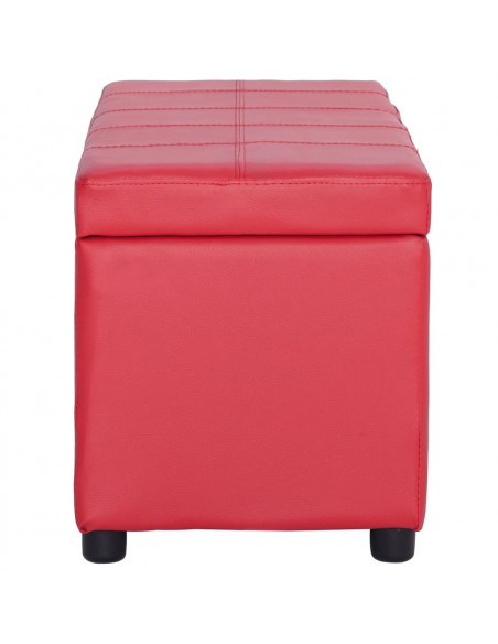 Panca con Vano Portaoggetti 116 cm Rosso in Similpelle