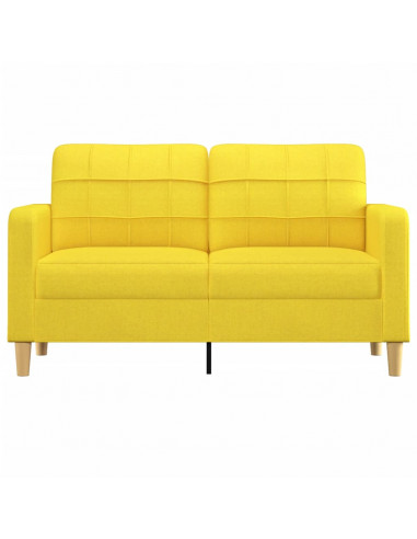 Divano a 2 Posti Giallo Chiaro 140 cm in Tessuto