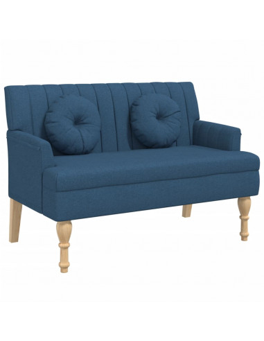 Panca con Cuscini Blu 113x64,5x75,5 cm in Tessuto