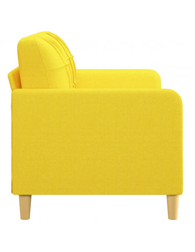 Divano a 2 Posti Giallo Chiaro 140 cm in Tessuto