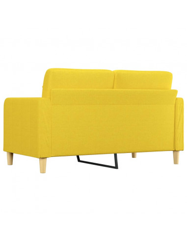 Divano a 2 Posti Giallo Chiaro 140 cm in Tessuto