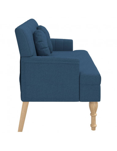 Panca con Cuscini Blu 113x64,5x75,5 cm in Tessuto