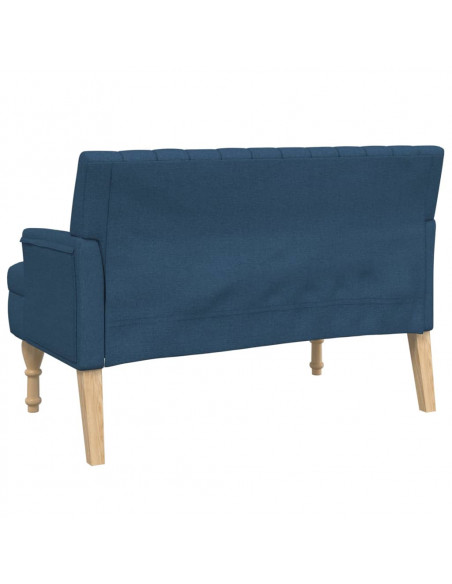 Panca con Cuscini Blu 113x64,5x75,5 cm in Tessuto