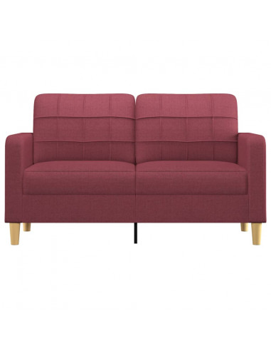 Divano a 2 Posti Rosso Vino 140 cm in Tessuto