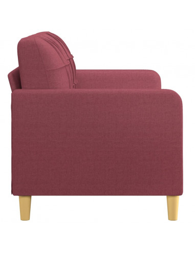 Divano a 2 Posti Rosso Vino 140 cm in Tessuto
