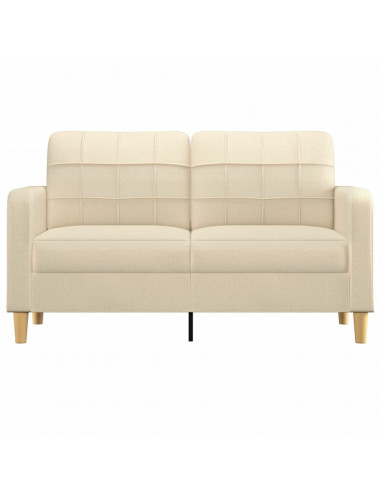 Divano a 2 Posti Crema 140 cm in Tessuto
