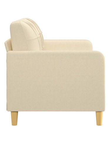 Divano a 2 Posti Crema 140 cm in Tessuto