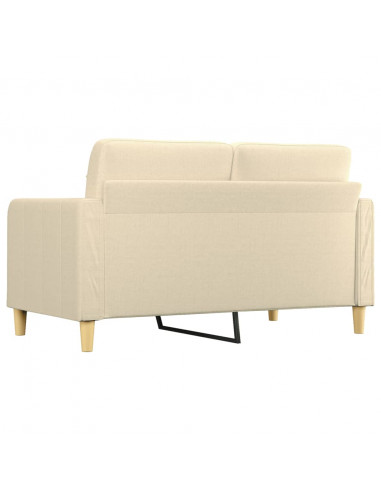 Divano a 2 Posti Crema 140 cm in Tessuto
