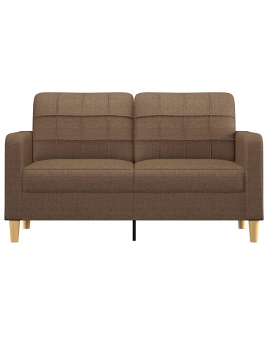 Divano a 2 Posti Marrone 140 cm in Tessuto
