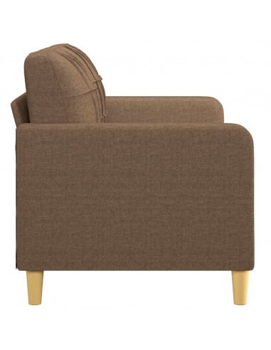 Divano a 2 Posti Marrone 140 cm in Tessuto