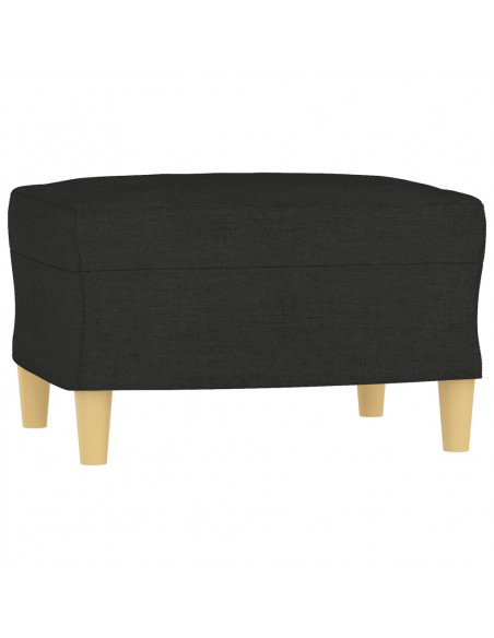 Poltrona con Poggiapiedi Nero 60 cm in Tessuto
