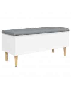 Panca Portaoggetti Bianca 102x42x46 cm in Legno Multistrato 2