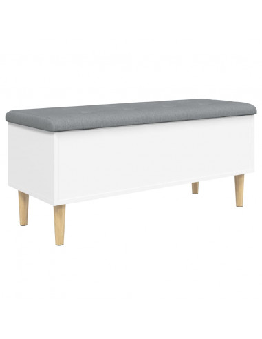 Panca Portaoggetti Bianca 102x42x46 cm in Legno Multistrato