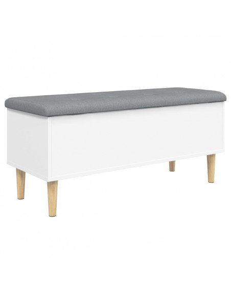 Panca Portaoggetti Bianca 102x42x46 cm in Legno Multistrato