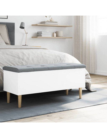 Panca Portaoggetti Bianca 102x42x46 cm in Legno Multistrato