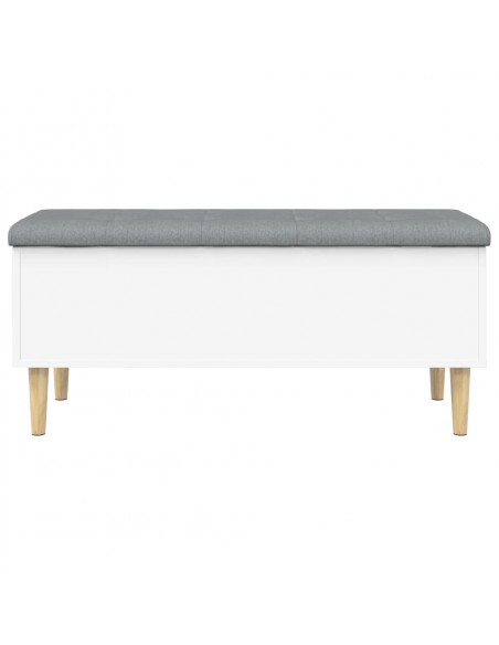 Panca Portaoggetti Bianca 102x42x46 cm in Legno Multistrato