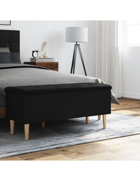 Panca Portaoggetti Nera 102x42x46 cm in Legno Multistrato