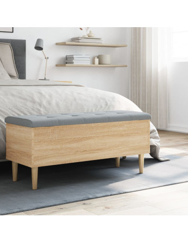 Panca Portaoggetti Rovere Sonoma 102x42x46 cm Legno Multistrato