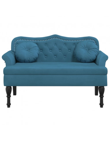 Panca con Cuscini Blu 120,5x65x75 cm in Velluto