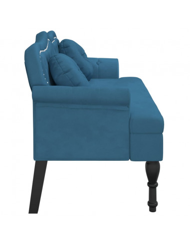 Panca con Cuscini Blu 120,5x65x75 cm in Velluto