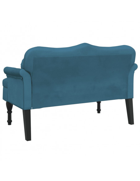 Panca con Cuscini Blu 120,5x65x75 cm in Velluto