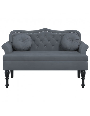 Panca con Cuscini Grigio Scuro 120,5x65x75 cm in Velluto