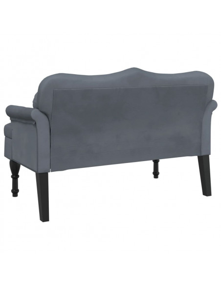 Panca con Cuscini Grigio Scuro 120,5x65x75 cm in Velluto