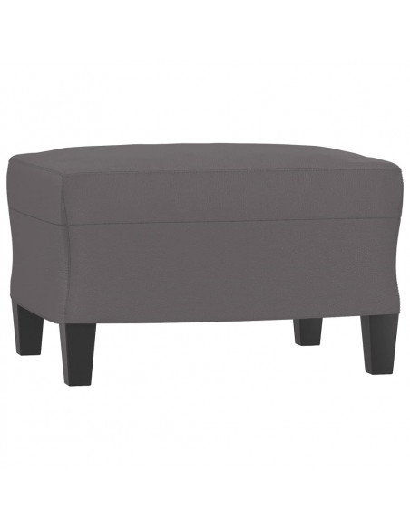 Poltrona con Poggiapiedi Grigio 60 cm in Similpelle