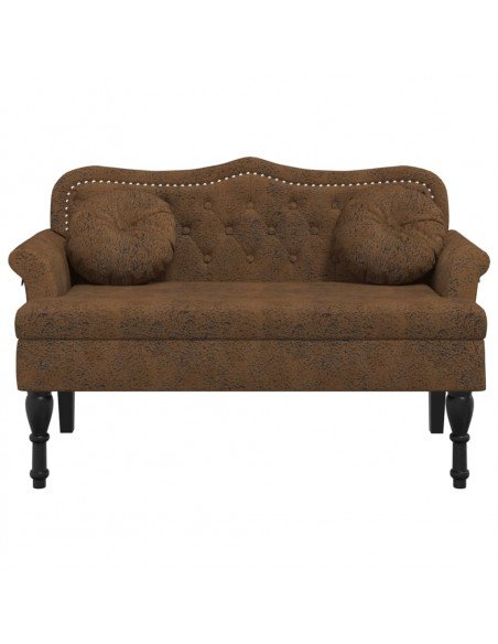 Panca con Cuscini Marrone 120,5x65x75 cm in Scamosciato