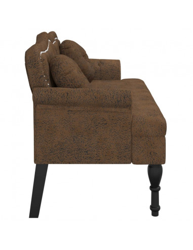 Panca con Cuscini Marrone 120,5x65x75 cm in Scamosciato