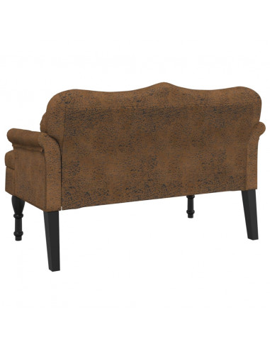 Panca con Cuscini Marrone 120,5x65x75 cm in Scamosciato