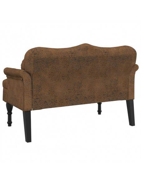 Panca con Cuscini Marrone 120,5x65x75 cm in Scamosciato