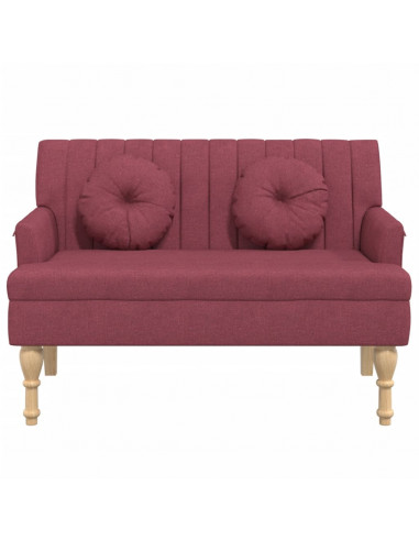 Panca con Cuscini Rosso Vino 113x64,5x75,5 cm in Tessuto