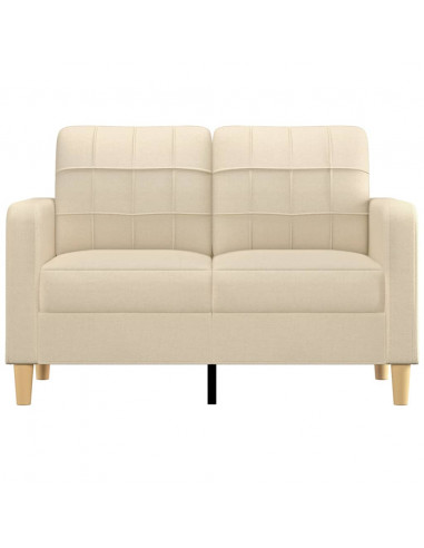 Divano a 2 Posti Crema 120 cm in Tessuto
