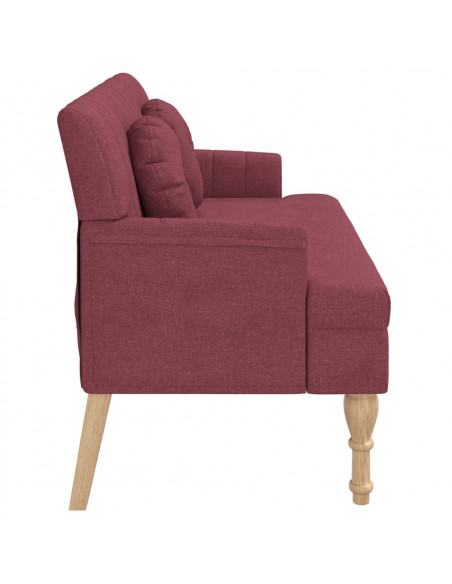Panca con Cuscini Rosso Vino 113x64,5x75,5 cm in Tessuto