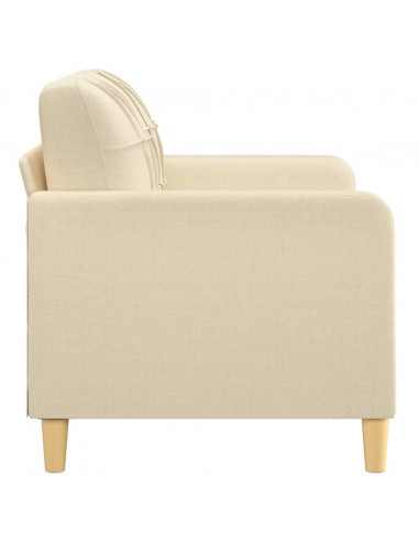 Divano a 2 Posti Crema 120 cm in Tessuto