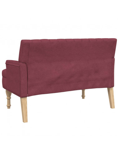 Panca con Cuscini Rosso Vino 113x64,5x75,5 cm in Tessuto