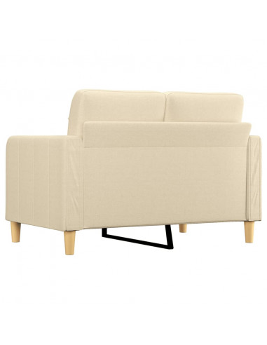Divano a 2 Posti Crema 120 cm in Tessuto