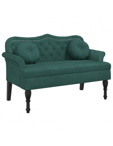 Panca con Cuscini Verde Scuro 120,5x65x75 cm in Velluto