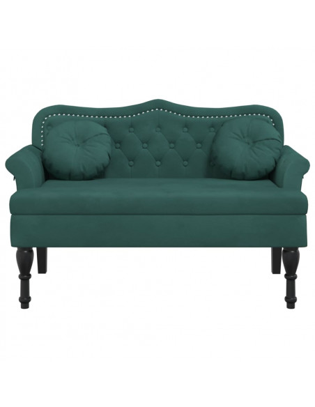 Panca con Cuscini Verde Scuro 120,5x65x75 cm in Velluto