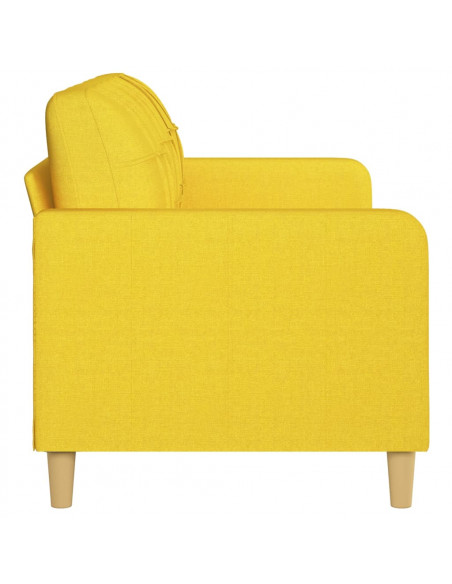 Divano a 3 Posti Giallo Chiaro 180 cm in Tessuto