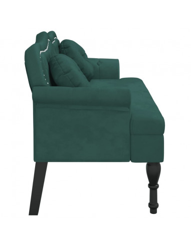 Panca con Cuscini Verde Scuro 120,5x65x75 cm in Velluto
