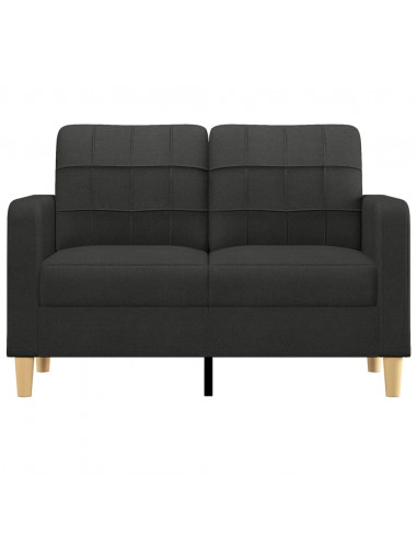 Divano a 2 Posti Nero 120 cm in Tessuto