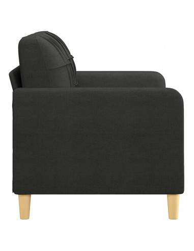 Divano a 2 Posti Nero 120 cm in Tessuto