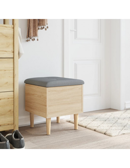Panca Portaoggetti Rovere Sonoma 42x42x46 cm Legno Multistrato