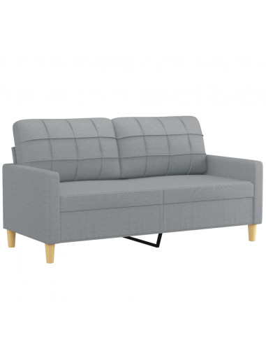 Divano a 2 Posti Grigio Chiaro 140 cm in Tessuto