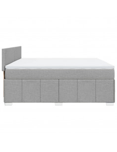 Giroletto a Molle con Materasso Grigio Chiaro180x200 cm Tessuto 2