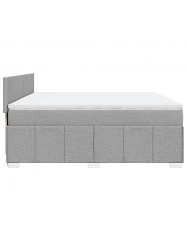 Giroletto a Molle con Materasso Grigio Chiaro180x200 cm Tessuto