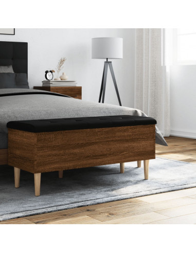 Panca Portaoggetti Rovere Marrone 102x42x46cm Legno Multistrato