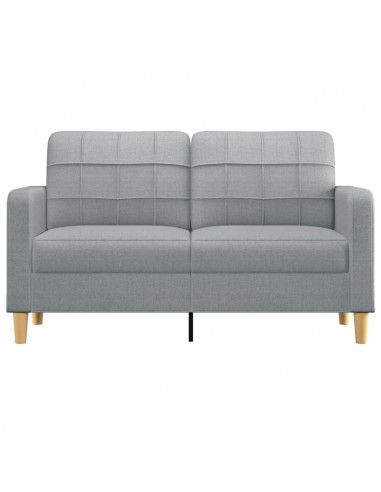Divano a 2 Posti Grigio Chiaro 140 cm in Tessuto